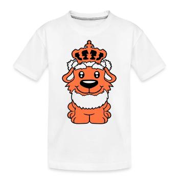 Chien Couronne Roi Prince Lord Souverain Majesté - T-shirt bio Premium Enfant - blanc - Devant
