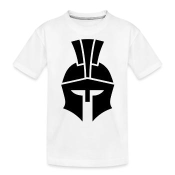 Spartan helmet - Kids' Premium Organic T-Shirt - white - Front