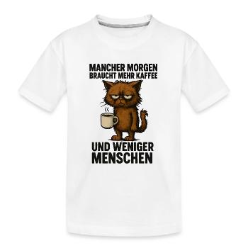 Lundi Chat Café Drôle De Bureau Dire - T-shirt bio Premium Enfant - blanc - Devant