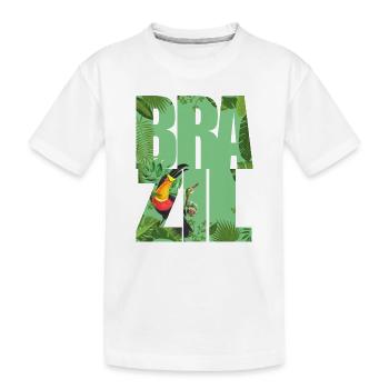 Brazil - Kids' Premium Organic T-Shirt - white - Front