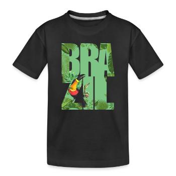 Brazil - Kids' Premium Organic T-Shirt - black - Front