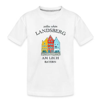 Landsberg, zeitlos schön, Bayern - Kinder Premium Bio T-Shirt - Weiß - Vorne