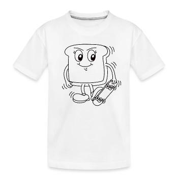 Toast mit Skateboard - Kinder Premium Bio T-Shirt - Weiß - Vorne