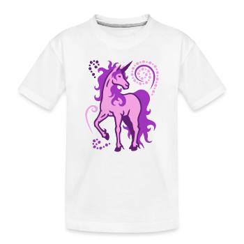 Einhorn individuell 3farbig SVG - Kinder Premium Bio T-Shirt - Weiß - Vorne