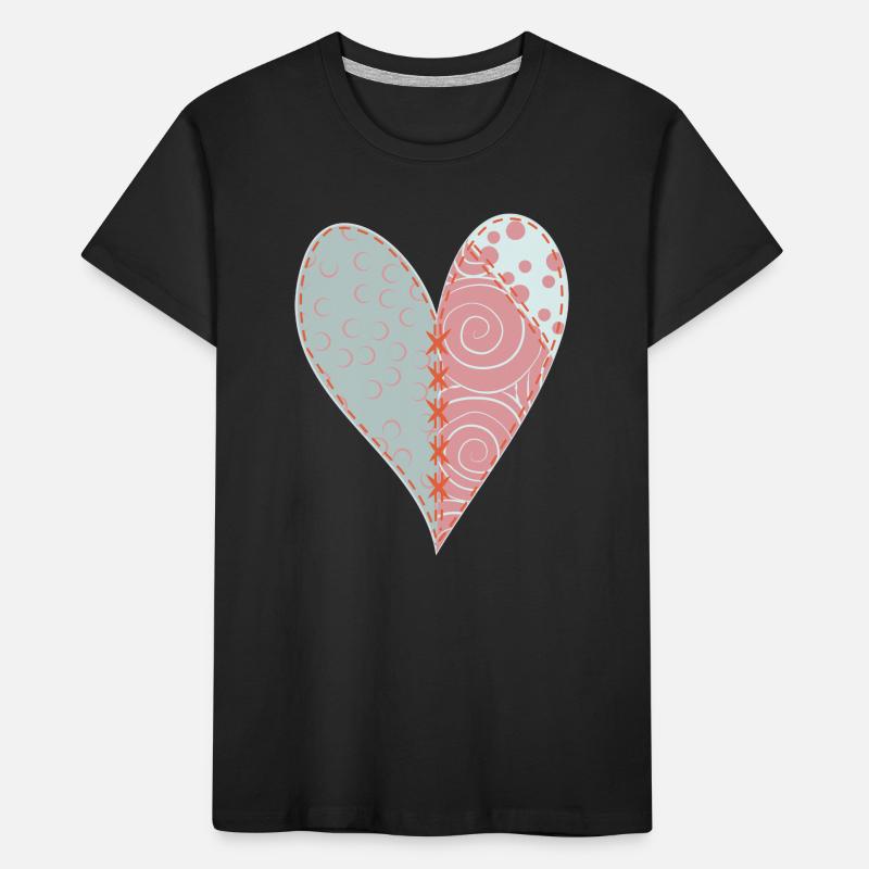 Patchwork Herz Nr. 3 Kinder Premium Bio T-Shirt