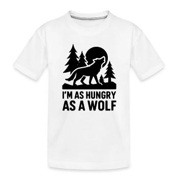 hungry wolf hungrig - Kinder Premium Bio T-Shirt - Weiß - Vorne
