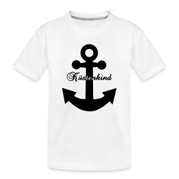 Küstenkind Anker - Maritimes Design Nordsee Liebe  - Kinder Premium Bio T-Shirt - Weiß - Vorne