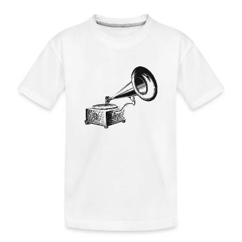 Idée de cadeau vintage vieille école gramophone musique - T-shirt bio Premium Enfant - blanc - Devant