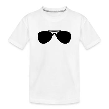 Sonnenbrille - Kinder Premium Bio T-Shirt - Weiß - Vorne