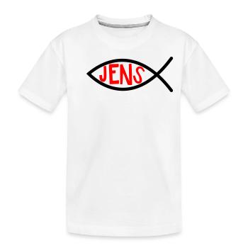 Jens Ichthys4m3 Noms Prénoms Chrétien - T-shirt bio Premium Enfant - blanc - Devant