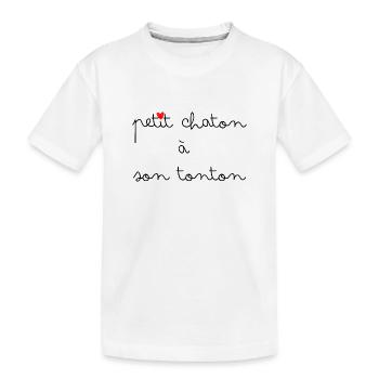 Petit chaton à son tonton - T-shirt bio Premium Enfant - blanc - Devant