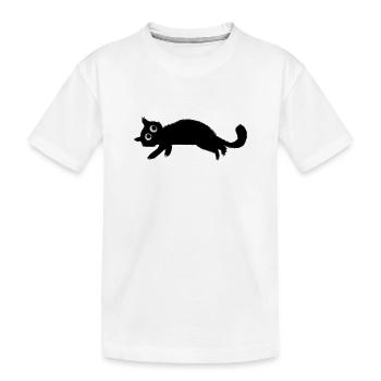 Black cat charbo rest - Kids' Premium Organic T-Shirt - white - Front