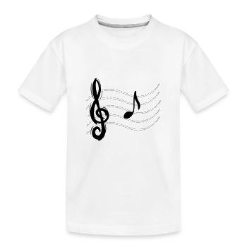 Violin clef Note La / A Staves Music Sheet - Kids' Premium Organic T-Shirt - white - Front