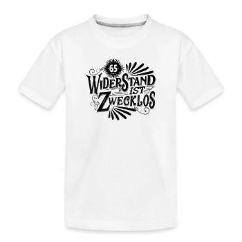 65. Geburtstag Widerstand ist zwecklos - Kinder Premium Bio T-Shirt - Weiß - Vorne