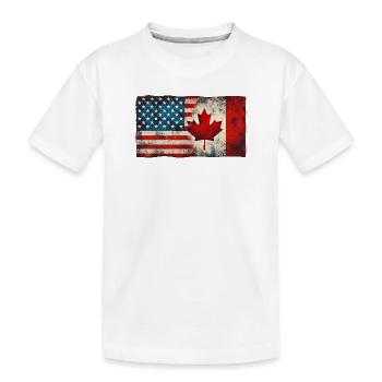 États-Unis, Canada, Amitié, Drapeau, Amérique du Nord - T-shirt bio Premium Enfant - blanc - Devant