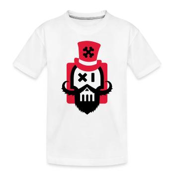 Bartschädel rot - Kinder Premium Bio T-Shirt - Weiß - Vorne