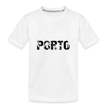 Porto Portugal Beach Palms - Kinder Premium Bio T-Shirt - Weiß - Vorne