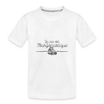 La vie est Fourgonastique humour Fourgon aménagée - T-shirt bio Premium Enfant - blanc - Devant