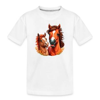 Chemise Cheval Equitation Poulain Écurie Fille - T-shirt bio Premium Enfant - blanc - Devant