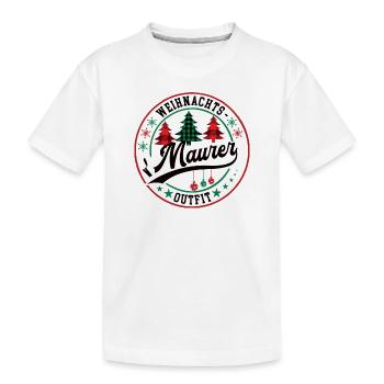 Maurer Weihnachtsgeschenk Betonbauer Weihnachten - Kinder Premium Bio T-Shirt - Weiß - Vorne