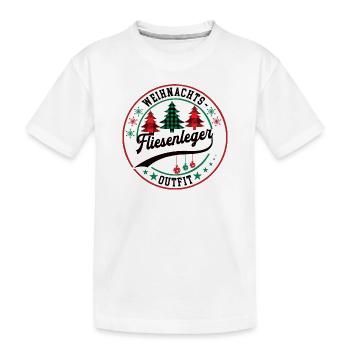 Fliesenleger Weihnachten Kollege Bodenleger - Kinder Premium Bio T-Shirt - Weiß - Vorne