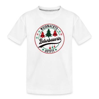 Betonbauerin Weihnachten Kollegin Betonbau - Kinder Premium Bio T-Shirt - Weiß - Vorne