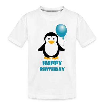 Happy Birthday Pinguin Geschenk Geburtstag - Kinder Premium Bio T-Shirt - Weiß - Vorne