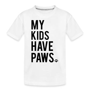 Paws - Kids' Premium Organic T-Shirt - white - Front