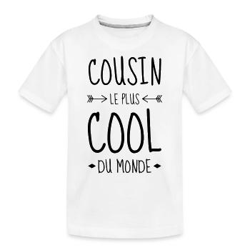 Oncle / Tante / Cousin / Cousine - T-shirt bio Premium Enfant - blanc - Devant