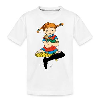 Pippi Langstrumpf Zusammen Mit Herr Nilsson - Kinder Premium Bio T-Shirt - Weiß - Vorne
