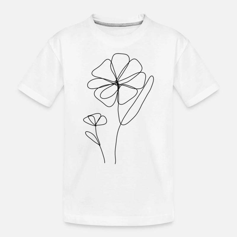 zwei one line Blumen - Kinder Premium Bio T-Shirt - Weiß