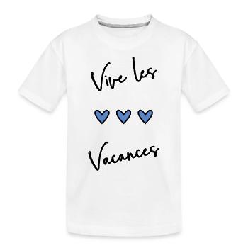 VACANCES. VIVE LES VACANCES. VACANCES - T-shirt bio Premium Enfant - blanc - Devant