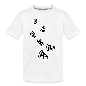 Silhouette de l’icône de la pizza - T-shirt bio Premium Enfant - blanc - Devant