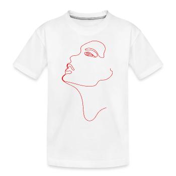 Dessin au trait silhouette féminine Visages féminins visage - T-shirt bio Premium Enfant - blanc - Devant