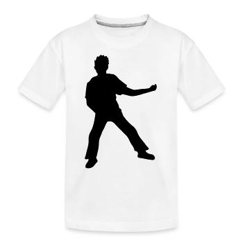 Air guitar play funny silhouette - Kids' Premium Organic T-Shirt - white - Front