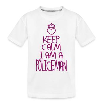 Keep Calm Policeman Cool Policeman Gift - Kids' Premium Organic T-Shirt - white - Front