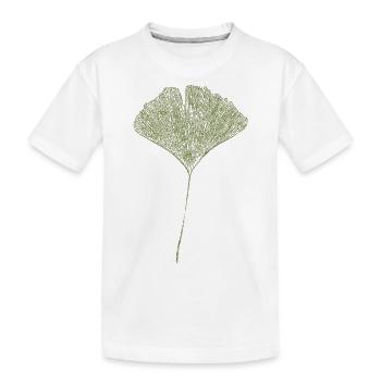 Feuille Ginkgo / Feuille de Ginkgo - T-shirt bio Premium Enfant - blanc - Devant