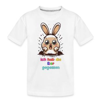 Eier Desaster mit niedlichem Osterhäschen Ostern - Kinder Premium Bio T-Shirt - Weiß - Vorne