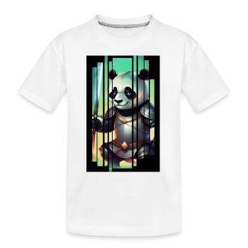 Panda Knight - Kids' Premium Organic T-Shirt - white - Front
