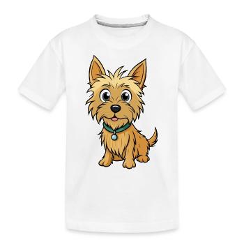 Kurioser Cairn Terrier Digitale Kunst - Kinder Premium Bio T-Shirt - Weiß - Vorne