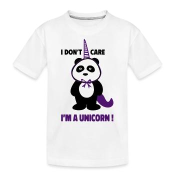 Panda als Einhorn,Lustiges Geschenk für Kids - Kinder Premium Bio T-Shirt - Weiß - Vorne