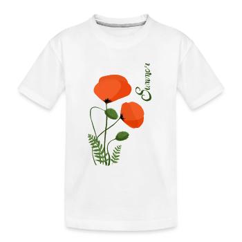 Summer flower - Kinder Premium Bio T-Shirt - Weiß - Vorne
