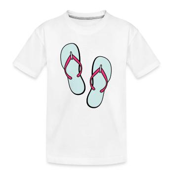 flip flops sommer beach strand party - Kinder Premium Bio T-Shirt - Weiß - Vorne
