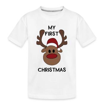 premier noël - T-shirt bio Premium Enfant - blanc - Devant