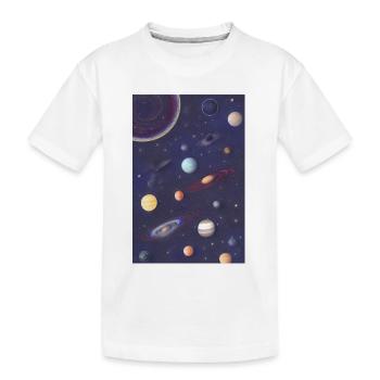 Espace et planètes - T-shirt bio Premium Enfant - blanc - Devant