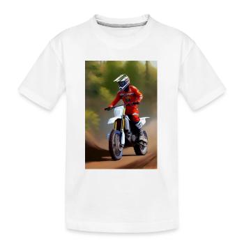 Motocross Fahren - Kinder Premium Bio T-Shirt - Weiß - Vorne