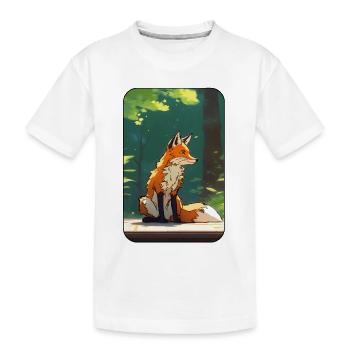 Fuchs im Wald - Kinder Premium Bio T-Shirt - Weiß - Vorne
