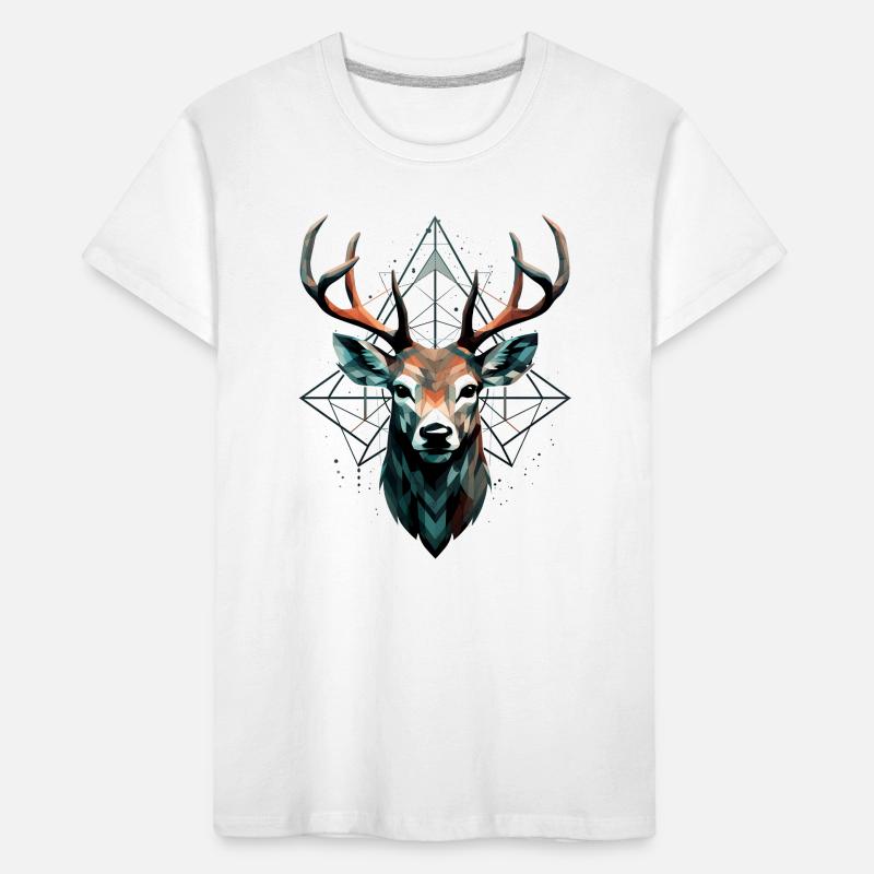 Geometric deer with geometric patterns Kids' Premium Organic T-Shirt
