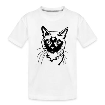 Siamkatze - Kinder Premium Bio T-Shirt - Weiß - Vorne