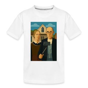 Les Américains (en mode selfie) - T-shirt bio Premium Enfant - blanc - Devant